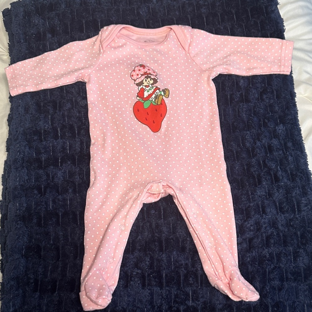 Pink Strawberry Baby One Piece
